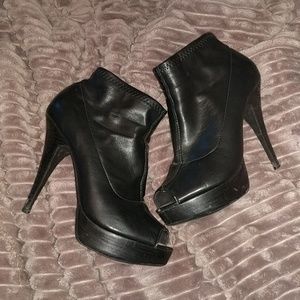 Open toe booties